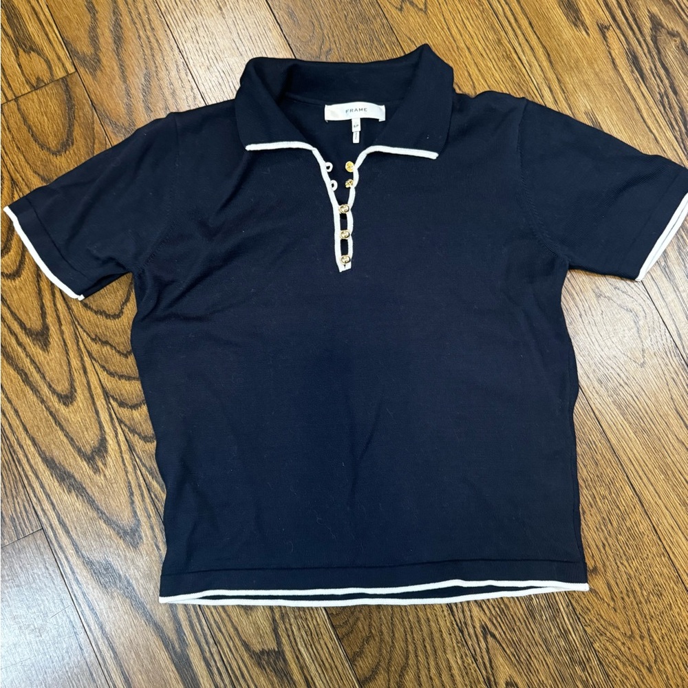 Frame The Sport Cotton Short-Sleeve Polo Shirt